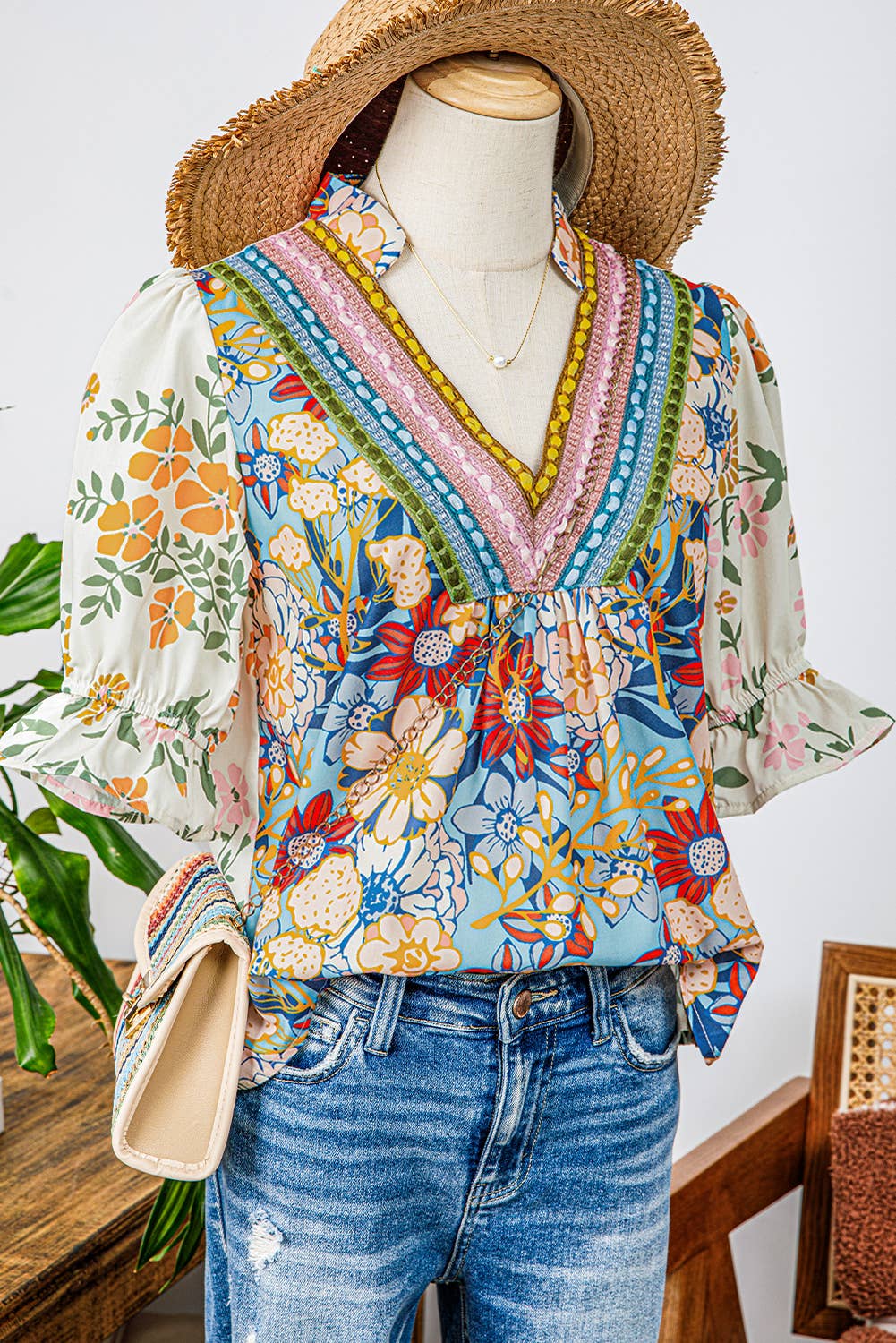 Boho Floral Blouse